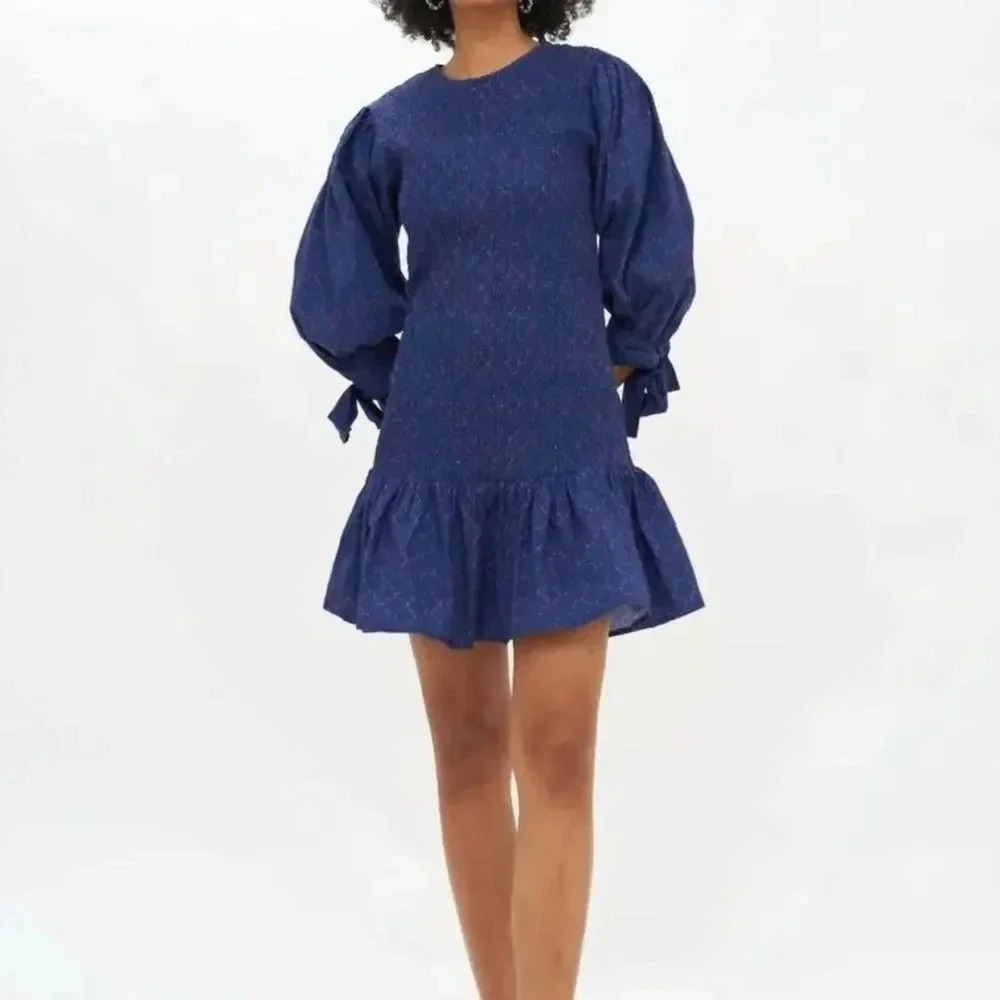 Oliphant Morocco Smocked Tie dress